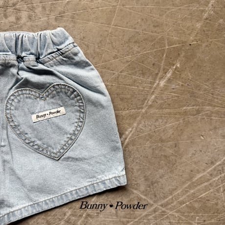 bunnypowder/207. heart denim half pants 2XL-4XL