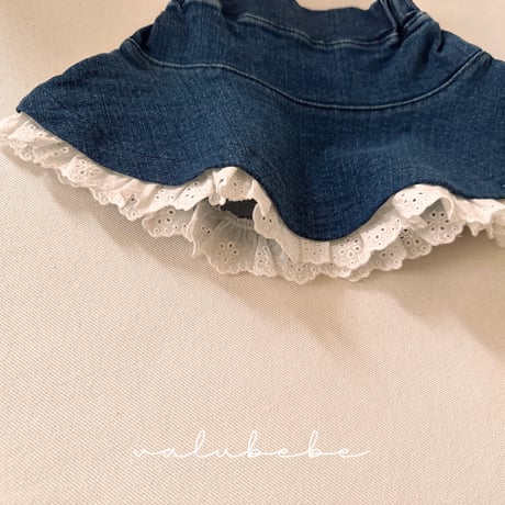 valubebe/25. lace denim skirt 6M-S