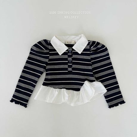 melikey/36. oblique fril collar T-shirt JS-JM