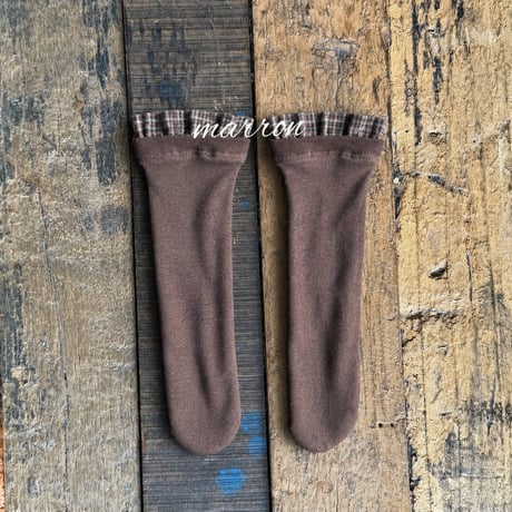 marron/52. check socks FREE