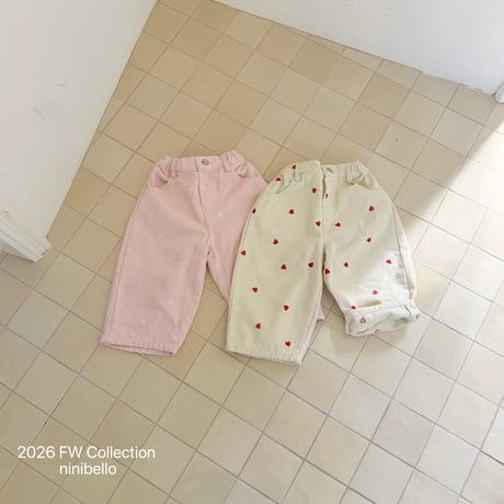 ninibello/71. Milk Heart Embroidery Pants? XS-XL