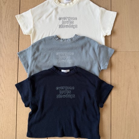minibonbon/77. waffle half t T-shirt XS-XL
