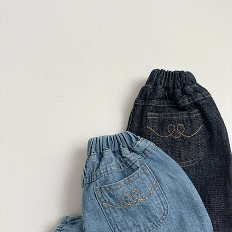 minirobe/9. Stitch Denim Jogger Pants S-XL