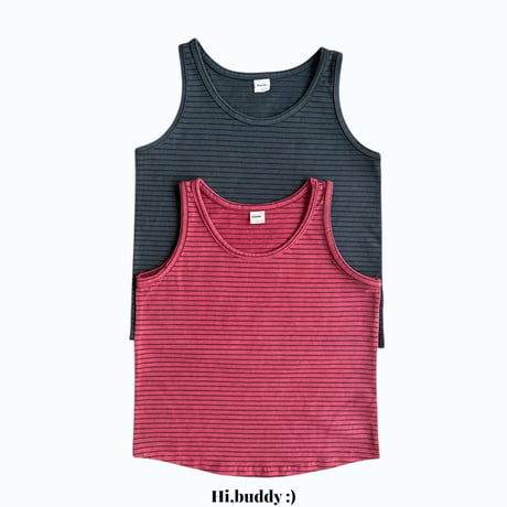 hibuddy/9. pig stripe sleeveless S-XL