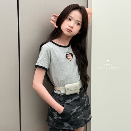 comma/2. heart cat T-shirt 140-150