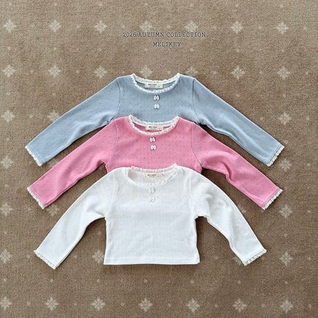 melikey/10. ribbon button T-shirt JS-JM