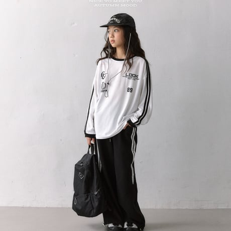 nicetomeetyou/57. ( jersey )89 line T-shirt S-XL