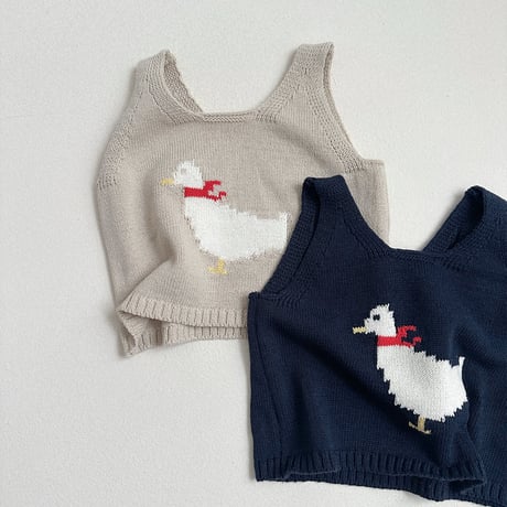 minirobe/28. Duck Knit Vest  S-XL