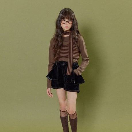 forkchips/3. velvet flare half pants M-XL