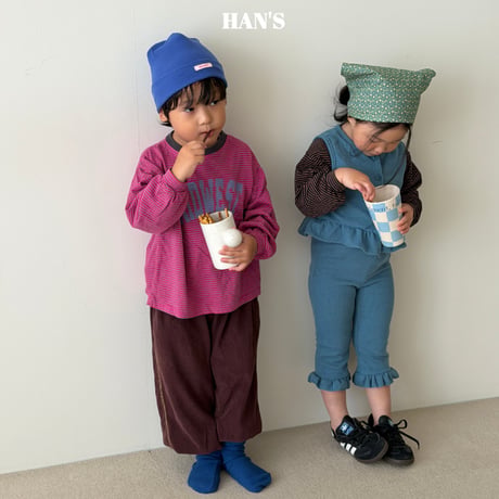 hans/35. cotton stripe T-shirt XS-XL