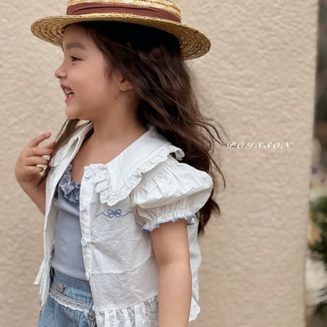 poisson/69. ribbon embroidery blouse S-XL