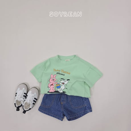 soybean/128. plan ) denim out pocket half pants JS-JM
