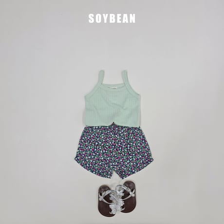 soybean/158. plan ) strawberry flower sleeveless updown set XS-XL