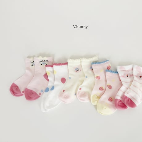 vbunny/9. strawberry socks set S(130-150)-L(180-210)