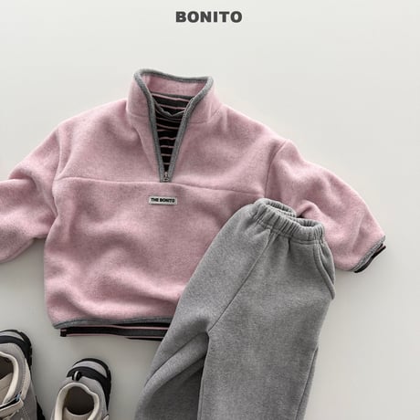 bonito/23. cotton candy two color half zipup 12M-XL
