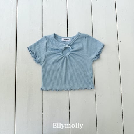 ellymolly/274. shirring opening point T-shirt 5-11