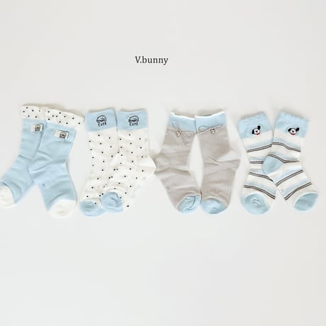 vbunny/72. silver ribbon socks set M(130-150)-XL(180-210)