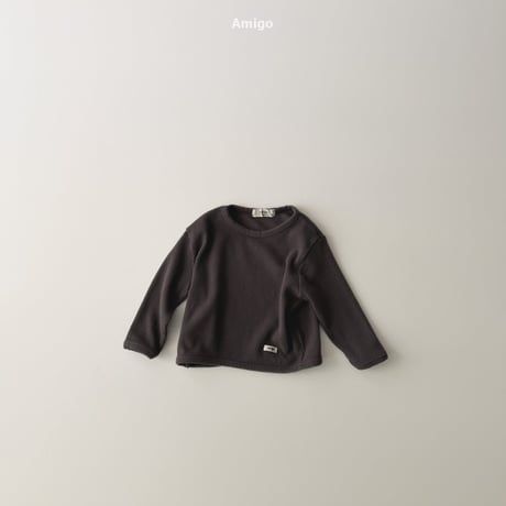 amigo/47. waffle embroidery T-shirt XS-XL