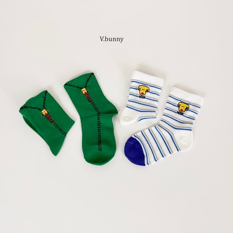 vbunny/78. puffy socks set M(130-150)-XL(180-210)