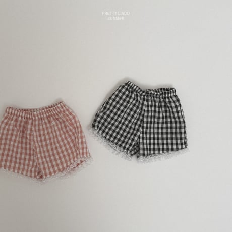 lindo/15. check fril shorts  XS-XL