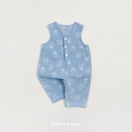 oottbebe/68. bear overalls XS(1-2Y)-XL(6-7Y)