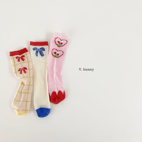 vbunny/28. ribbon socks set FREE(32CM)