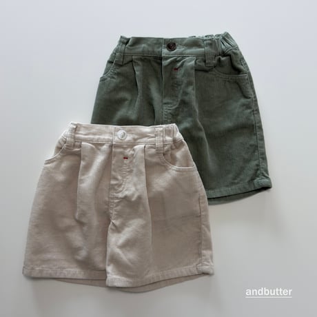 andbutter/22. Heart Pocket Corduroy Shorts JS-JM