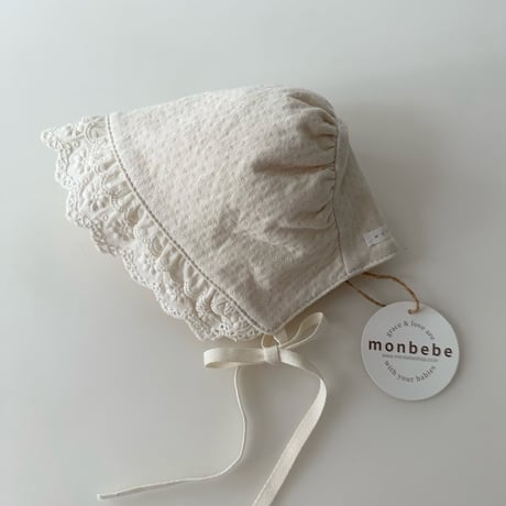 monbebe/19. noa double fril bonnet FREE(0-6M)