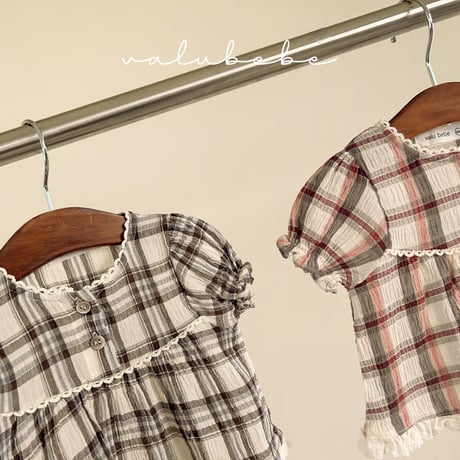 valubebe/68. checkcheck puff blouse 6M-S