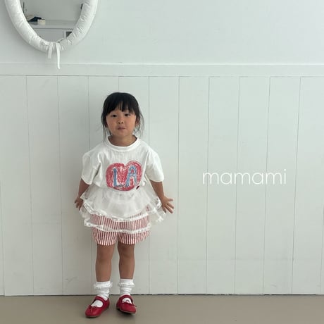 mamami/37. heart lettering T-shirt ADULT