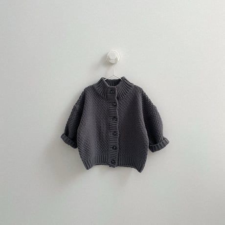 minirobe/36.  Waffle High-Neck Cardigan  S-XL