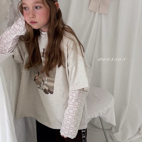poisson/41. lace rayerd T-shirt JS-JM