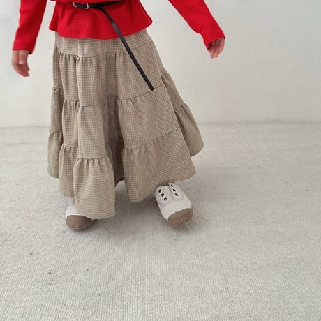 digreen/29. check ruffle skirt? S-2XL