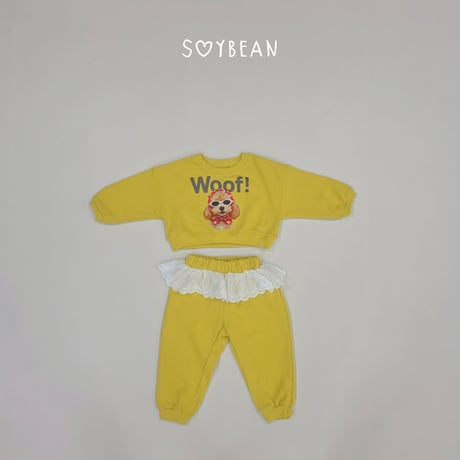 soybean/13. plan ) wangwang fril updown set XS-XL