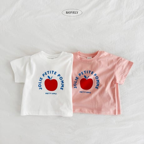 bayvely/19. apple half t T-shirt XS-XL