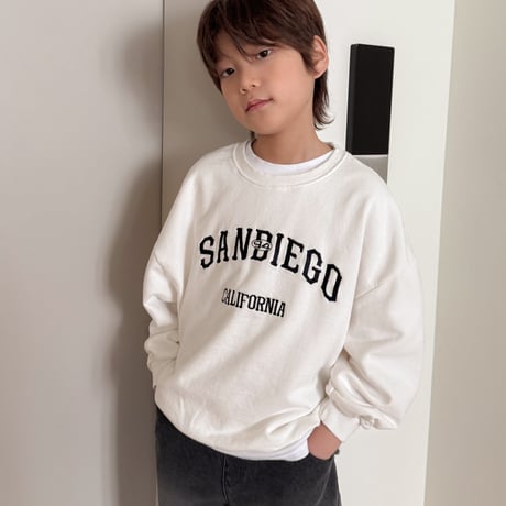 fromi/27. sandy ego embroidery man-to-man S-XL