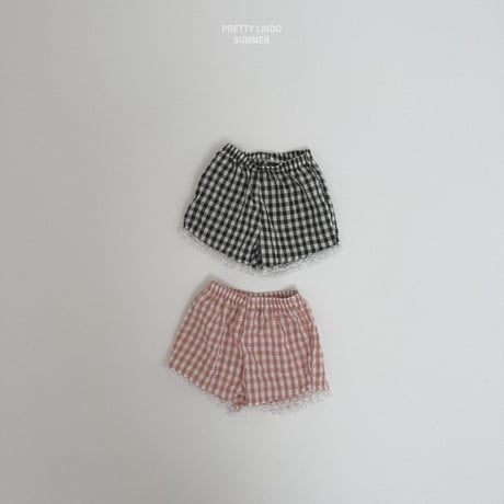 lindo/15. check fril shorts  XS-XL