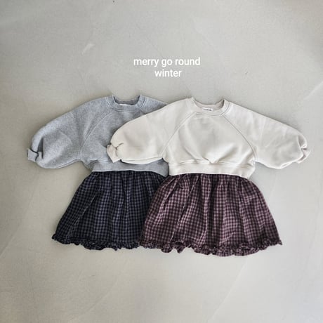 merrygoround/17. check man-to-man one-piece XS-2XL