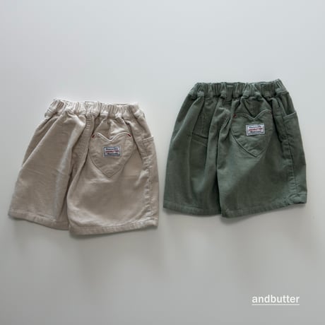 andbutter/22. Heart Pocket Corduroy Shorts JS-JM