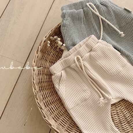 valubebe/14. wide waffle baggy pants 6M-18M