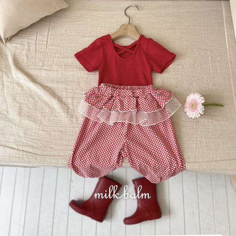 milkbalm/26. check fril pants XS-XL