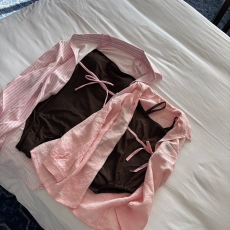 log101/13. ribbon shirts swimsuit S-XL