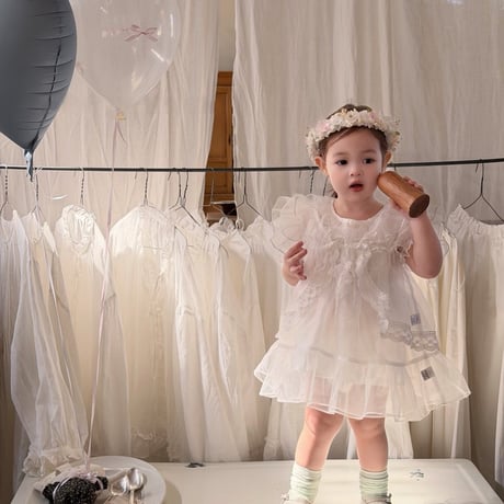 aiai/1. white angel syasya cardigan set one-piece S(6M-2Y)-XL(4-5Y)