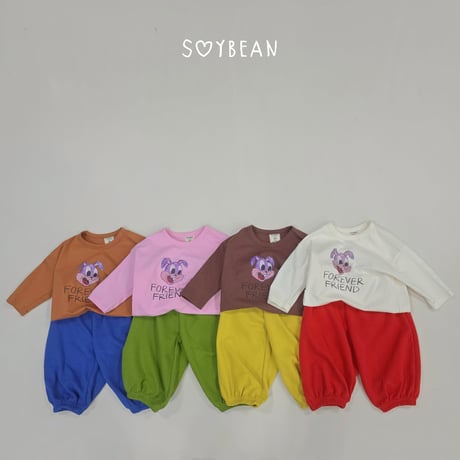 soybean/53. plan ) bunny Friend updown set XS-XL