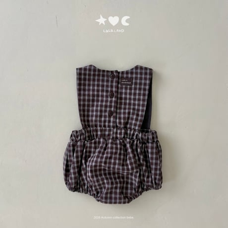 lalaland/75. b check romper 6M-18M