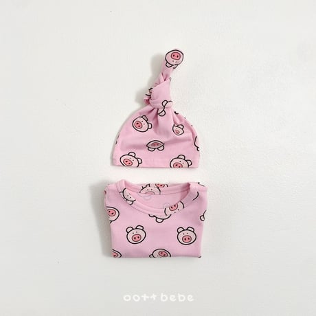 oottbebe/46. happy friends suit bonnet set S(0-6M)-M(6-12M)