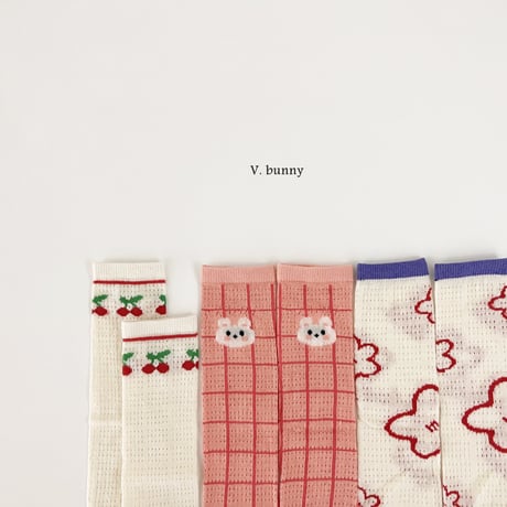 vbunny/27. good cherry socks set FREE(32CM)