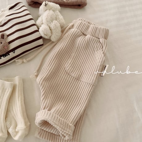 valubebe/14. wide waffle baggy pants 6M-18M