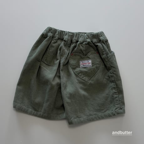 andbutter/22. Heart Pocket Corduroy Shorts JS-JM