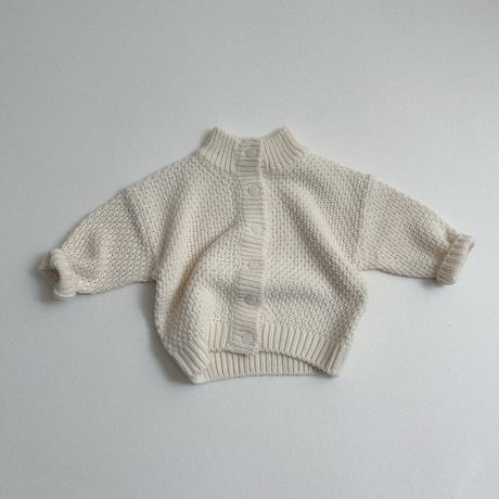 minirobe/36.  Waffle High-Neck Cardigan  S-XL